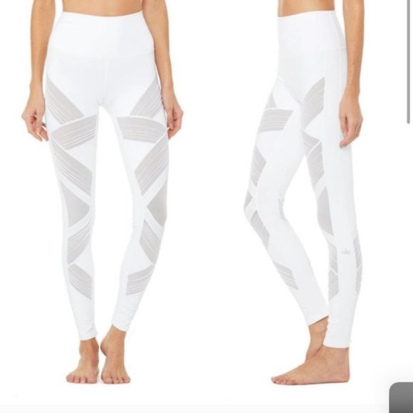 ALO Yoga Pants - ALO Yoga | High Waist Ultimate Legging Mesh White NWT